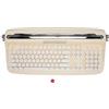WAHEWUD Tastiera per macchina da scrivere wireless stile retrò 104 tasti Bluetooth 5.0 Supporto per tablet e telefono integrato Copritasti rotondi compatti Dispositivo multiplo (Amarillo crema)