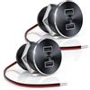 GIBBAB 2 Pezzi Presa USB 12V Alluminio 3 Porte PD3.0 QC3.0 72W per Camper | Ricarica rapida 36W Type-C e doppia 18W, foro 22 mm, montaggio a filo pulito, protezione intelligente, per barca e camion