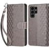 KENHONER Custodia per Samsung Galaxy S24 Ultra Cover, Grigio | Portafoglio in Pelle PU Retro, Antiurto Flip, Slot per Schede, Funzione Stand, Chiusura Magnetica