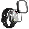 kwmobile 2x Custodia Rigida Smartwatch Compatibile con Xiaomi Redmi Watch 6 Cover - Case Vetro Temperato Orologio Fitness - trasparente/nero