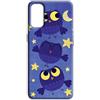 Mixroom - Cover Custodia Back case In TPU Silicone Morbida Per Samsung Galaxy A17 4G / 5G Fantasia Gufi Civette Stelle Viola S275