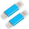 GifBasg Set di 2 chiavette USB C da 256 MB, Dual USB 2.0 OTG Flash Drive di tipo C e USB A per smartphone, tablet, laptop, PC, auto, Plug & Play, compatte, blu