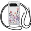 Ciciber Ttusy Custodia per cellulare per Google Pixel 10 Pro XL con laccio, motivo floreale, custodia protettiva in silicone morbido antiurto con cordino da appendere per Google Pixel 10 Pro XL, 04