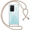 Pnakqil Cover per Honor 200 Lite 5G con Cordino, Trasparente Custodia con Laccio Tracolla Cellulare Girocollo Collana Protettiva per Honor 200 Lite 5G 6.7 Pollic, Khaki