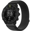 GIOPUEY Cinturini Compatibile con Suunto Core 2, Nylon Traspirante Sport Loop Cinturino in Morbido Nylon Intrecciato Strap Band - Black