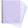 NAVIGATOR Office Paper Solutions Navigator | Quaderno a righe A4 con copertina extra | 1 linea | Lavanda | Bordo 5 colore | Carta 80 g | 120 fogli microforati 4 trapani | Spirale chiusura Coil Lock | Carta di qualità premium writing