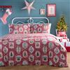 Fusion Set copripiumino natalizio vintage rosso per letto singolo - Animali Maximalist Bedding - Super morbido 52% poliestere e 48% cotone - Include 1 copripiumino (140 x 200 cm) e 1 federa
