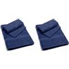 Caleffi - Minorca in Spugna 100% Morbido Cotone Idrofilo 450gsm, Lavabile in Lavatrice 40° + Asciugatrice, Coppia (55x105 cm + Ospite 40X60 cm) Colore INDIGO (Confezione da 2)