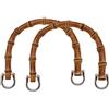 Stafil Set 2 Manici ad Arco per Borse in Bambù Naturale 15 x 12 cm con Terminali Metallici, per Uncinetto e Macramè