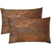 Emvency Set di 2 federe per cuscini in rame marrone anticato metallo arrugginito ad alta risoluzione arancione rustico decorativo per divano, camera da letto, auto, 30,5 x 50,8 cm
