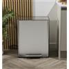 Salter Pattumiera a pedale da cucina a doppio riciclaggio, 60 l, 2 | Corpo in acciaio inox, 2 secchi interni da 30 l, coperchio di bloccaggio, filtri a carbone con supporti