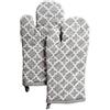 DII, Grembiule da Cucina in Cotone, Regolabile, da Donna, con Tasche e Fascette estra Lunghe Guanti da Forno Gray Lattice