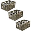 keeeper ben 3x contenitori pieghevoli professionali robusti con manici soft-touch, 45 l, Portata fino a 50 kg, Robusti e leggeri, 54 x 37 x 28 cm, Verde oliva (Olive)