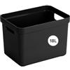 SUNWARE perfectly organised Sunware Sigma Home scatola portaoggetti 18L nero - 35x24.6x24.3cm - contenitore organizer impilabile - scatola plastica casa