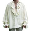 ORANDESIGNE Camicie Pirata da Uomo Vampiro Rinascimento Steampunk Vittoriano Gotico Camicia Medievale Cosplay Costume