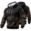 Generic Felpa con Cappuccio da Uomo in Stile Western con Stampa Grafica, Stile cowb