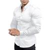 EOUOSS Camicia da Uomo a Maniche Lunghe, Elasticizzata, Casual, con Bottoni, vestibilità Aderente