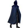 WAZHAKU Mantello medievale con cappuccio da donna e uomo, abbigliamento vichingo, Halloween, mantello medievale Burkhard con cappuccio, costume da mago, abbigliamento LARP vichingo