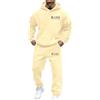WAZHAKU Tuta sportiva da uomo, con cappuccio, a maniche lunghe, 2 pezzi, con cappuccio e pantaloni da jogging, set invernale, R kaki, 3XL