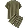 Generico Completa Tuta In Lino Da Uomo, Due Pezzi, Estiva, Per Il Tempo Libero, Tinta Unita, A Maniche Corte Camicia E Pantaloncini Da Spiaggia, Set Di Pantaloni Corti In Cotone E Lino Jogging Outdoor Yoga