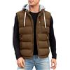 Vancavoo Gilet Uomo Invernale Piumino Smanicato con Cappuccio Rimovibile | Giubbotto Trapuntato Leggero con Zip Due Tasche Laterali con Cerniera e una Tasca Interna per Outdoor