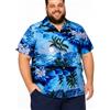 King Kameha Taglie Forti Camicia Hawaiana Uomo Maniche Corte - Camicia Estiva Aloha con Stampa Navigare, Leggera e Facile da Lavare