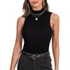 Irevial Canotta Donna Canottiera Donna Estiva Intimo Collo Alto Top Maglia Senza Maniche Elegante Maglietta Elasticizzato Gilet Comoda Lupetto vestibilità Aderente con Canotte da Traspirante