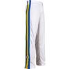 JL Sport Autentico Pantaloni Brasileiana Capoeira Arti Marziali Uomo (Bianco con Brasile Nazionali Verticali Colorate Bein Stripes)