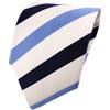 TigerTie ohne Markenname Cravatta in seta - blu royal bianco perlaceo striato