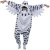 RANSUU Onesie Costume Gufo di Neve Relaxo Jumpsuit Adulto Pigiama Donna Uomo Animale Uccello Snowy Owl Pigiama Natale Carnevale Halloween, grigio., M