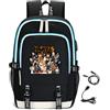 LKY STAR Unisex Haikyuu!! Merch Zaino con Caricatore USB e Cuffie e Porta Portatile Shoyo Hinata Kageyama Tobio Zainetto Casual Backpack Karasuno Scuola Media Daypack