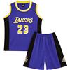Huniam Set di 2 canotta da basket e pantaloncini da basket, senza maniche, per bambini da 3 a 14 anni