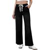 Generico Pantaloni Jeans Donna A Gamba Dritta Vita Alta Comodi Casual con Lacci E Fascia Elastica per Una vestibilità Rilassata Pantaloni Donna con Elastico in Vita Larghi