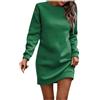 WAZHAKU Abito da donna elegante per l'inverno, maglione invernale, caldo, maglione in lana, maglione natalizio, maglione a maniche lunghe, maglione lungo