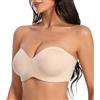 Oscrenia Reggiseno senza spalline, senza cuciture, da donna, senza spalline, taglie forti, con ferretto, non imbottito