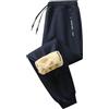 Generic Pantaloni Eleganti Uomo Pantalone Sportivi Pantalone Casual Inverno Foderato Pelliccia Uomo Taglio Rilassato Gamba Larga Caldo Freddo