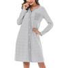 Marvmys Camicia Notte Donna Cotone Corta Cardigan con Scollo V e Bottoni Donna Adatto Leggero e Confortevole per Il Parto Ospedaliero Quotidiano per L'Allattamento al Seno