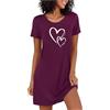 Marvmys Camicia da Notte Donna Cotone Maniche Corte Abbigliamento Donna Camicia da Notte Stampata Dell'Amore Confortevole Pigiama a Girocollo S-3XL