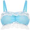 Satini Bralette Sissy Aderente in Chiffon | Tessuto Semitrasparente, Bordo in Pizzo a Volant, Fiocchi Decorativi, Spalline Arricciate, Taglie S-XXL