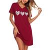 Marvmys Camicia da Notte Donna Estiva Cotone Manica Corta | Scollo a V Pigiama Estivo con Stampa per Casa Casuale