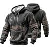 Generic Felpa con Cappuccio da Uomo in Stile Western con Stampa Grafica, Stile cowb
