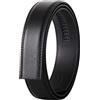 FOOOZ Senza Fibbia Larghezza 3,5 Cm Pelle Di Mucca Cintura In Vera Pelle Da Uomo Senza Cinturino Con Fibbia Automatica Maschile Nero Marrone Blu Grigio Bianco,S9,130cm
