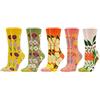 WeciBor 5 Paia Divertente Colorato Fantasia Donna Calze Modello Arte Casual in Cotone Calzini