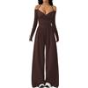 uxxnjfg Salopette Donna Sport Coordinati Jumpsuit Elegante Tuta Completo Casual | Vita Alta, Lunga, Tuta Intera Donna Estiva, Tempo Libero, Scollo a V, Larghi, Maniche Lunghe, Autunno