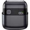FUITFEURY Mini Rasoio Elettrico Uomo Portatile, Rasoio da Barba e Viso Senza Fili IPX7 Impermeabile con Display LED, Ricarica Rapida USB-C, Lame di Precisione e Tecnologia Micro-Pettine per Viaggi Casa JetBlack