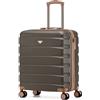 Flight Knight Valigia Da Viaggio Leggera 56x45x25 Cm Bagaglio A Mano Guscio Rigido Con Maniglia Telescopica In Alluminio 8 Ruote Spinner Serratura TSA Approvata EasyJet Jet2 Cabina