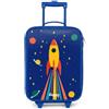 NoBoringSuitcases.com NoBoringSuitcases© Valigia Blu Per Bambini Compatto Bagaglio Ultraleggero | 48x31x19 cm - Trolley A Mano Rigidi LED Ruote Valigie Neonato - Ragazzo - Razzo - Stelle - Pianeta - Spazio