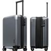 LEVEL8 Valigia Cabina Leggera con Rotelle Bagaglio a Mano 100% Policarbonato, Valigia Rigida Valigia da Viaggio con TSA, 4 Rotelle(54.5CM, 36-42L,Grigio)