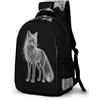 WECECE Zainetti Fox Pattern Bambino 9 Anni Zaino per Computer Animal Fox Alunni Elementare Borsa Scuola per Studenti Grande Durable Tempo Libero Sport Backpack