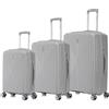 CELIMS - Set di Valigie 3 Pezzi in Polipropilene Rigido | Cabina 55 cm + Media 65 cm + Grande 75 cm | Trolley Resistenti e Leggeri | Lucchetto TSA | 8 Ruote Girevoli 360 | Polipropilene | Grigio